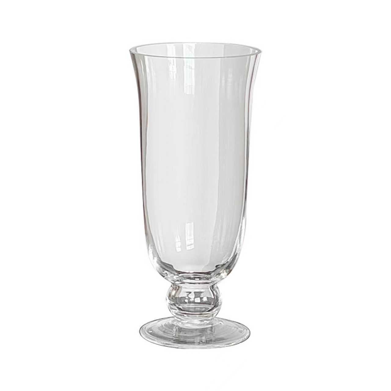 Footed glass flower vase product view