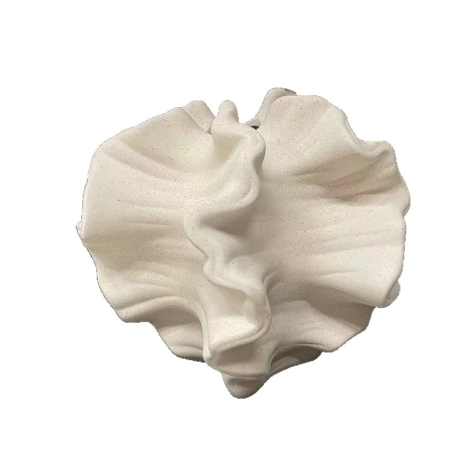 Ruffled wave ceramic vase product view